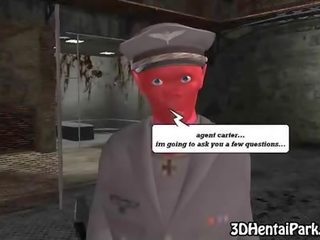 3d brunette feature gets fucked by red skull